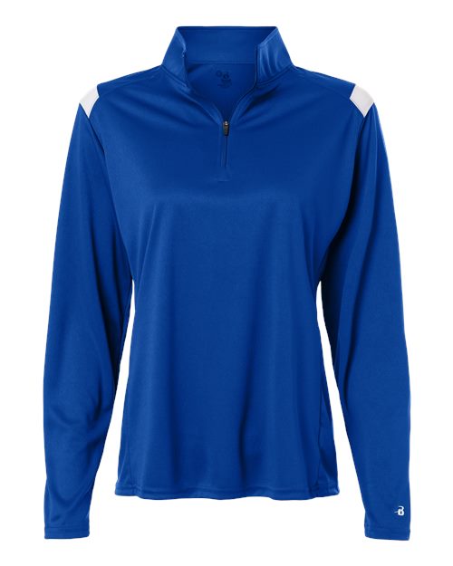 Badger Women's On The Rise Quarter-Zip Pullover - Royal/ White