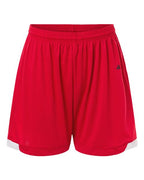 Badger Women's On The Rise Shorts - Red/ White