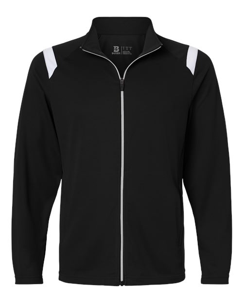 Badger Men's On The Rise Outercore Warm-up Jacket - Black/ White