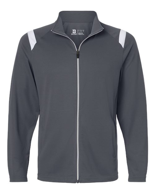 Badger Men's On The Rise Outercore Warm-up Jacket - Graphite/ White