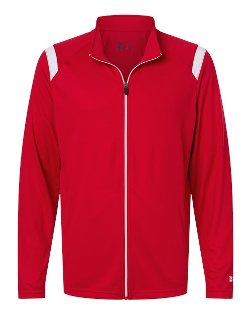 Badger Men's On The Rise Outercore Warm-up Jacket - Red/ White
