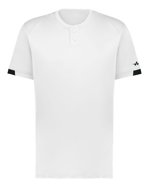 Alleson Athletic Unisex On The Rise Two Button Jersey - White/ Black