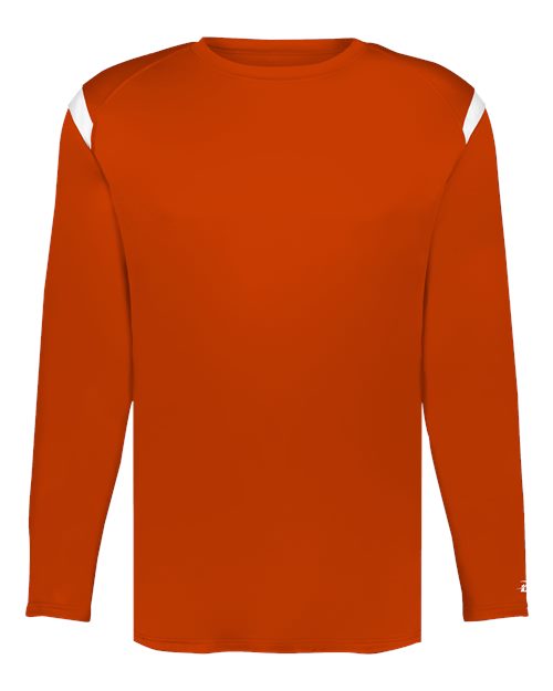 Badger Unisex On The Rise Long Sleeve T-Shirt - Burnt Orange/ White
