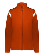 Badger Women's On The Rise Outercore Warm-Up Jacket - Burnt Orange/ White