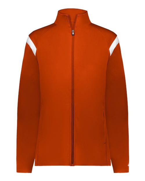Badger Women's On The Rise Outercore Warm-Up Jacket - Burnt Orange/ White