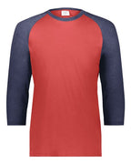 Augusta Sportswear Men's Gameday Vintage T-Shirt - Scarlet Heather/ Navy Heather