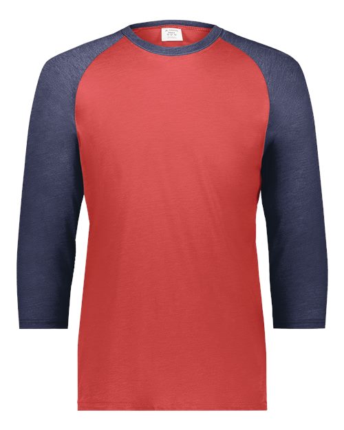 Augusta Sportswear Men's Gameday Vintage T-Shirt - Scarlet Heather/ Navy Heather