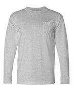 Bayside Unisex USA-Made Long Sleeve Pocket T-Shirt (Part 1 of 2) - Dark Ash