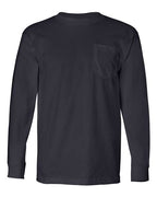 Bayside Unisex USA-Made Long Sleeve Pocket T-Shirt (Part 1 of 2) - Navy