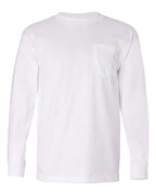 Bayside Unisex USA-Made Long Sleeve Pocket T-Shirt (Part 2 of 2) - White