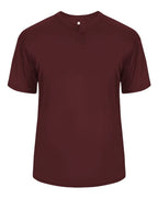 Alleson Athletic Men's B-Core Placket Jersey (Part 1 of 2) - Maroon