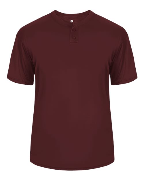 Alleson Athletic Men's B-Core Placket Jersey (Part 1 of 2) - Maroon
