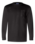 Bayside Unisex Union-Made Long Sleeve Pocket T-Shirt - Black