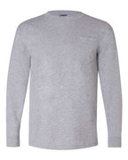 Bayside Unisex Union-Made Long Sleeve Pocket T-Shirt - Dark Ash