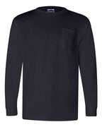 Bayside Unisex Union-Made Long Sleeve Pocket T-Shirt - Navy