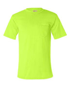 Bayside Unisex USA-Made 50/50 Pocket T-Shirt - Safety Green