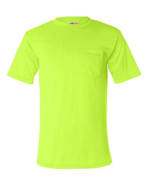 Bayside Unisex USA-Made 50/50 Pocket T-Shirt - Safety Green