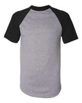Augusta Sportswear Unisex Raglan Baseball Jersey - Athletic Heather/ Black