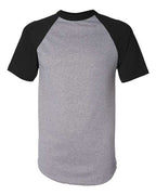 Augusta Sportswear Unisex Raglan Baseball Jersey - Athletic Heather/ Black