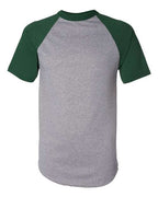 Augusta Sportswear Unisex Raglan Baseball Jersey - Athletic Heather/ Dark Green