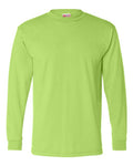 Bayside Men's USA-Made 50/50 Long Sleeve T-Shirt - Safety Green