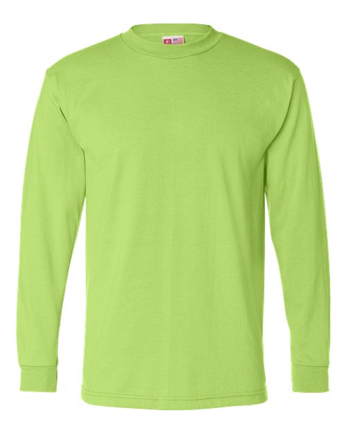 Bayside Men's USA-Made 50/50 Long Sleeve T-Shirt - Safety Green