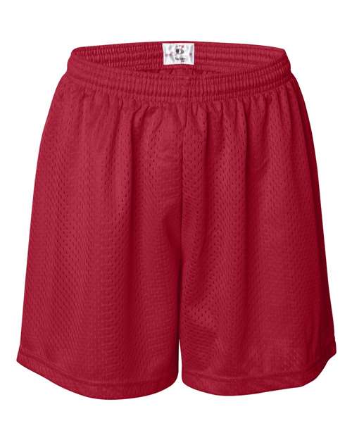 Badger Women's Pro Mesh 5" Solid Liner Shorts - Red