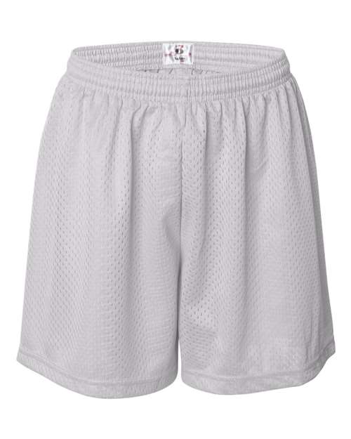 Badger Women's Pro Mesh 5" Solid Liner Shorts - White