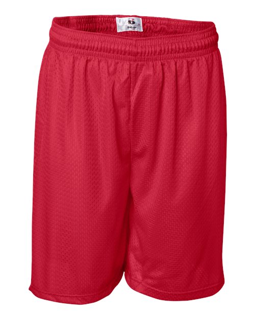 Badger Men's Pro Mesh 7" Shorts (Part 2 of 2) - Red