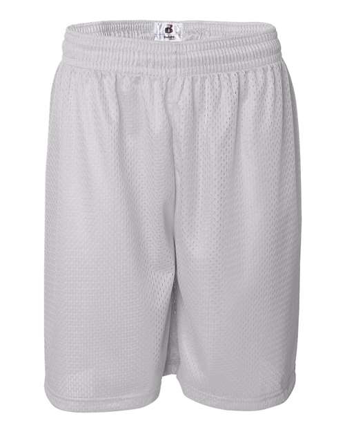 Badger Men's Pro Mesh 9" Shorts (Part 2 of 2) - White
