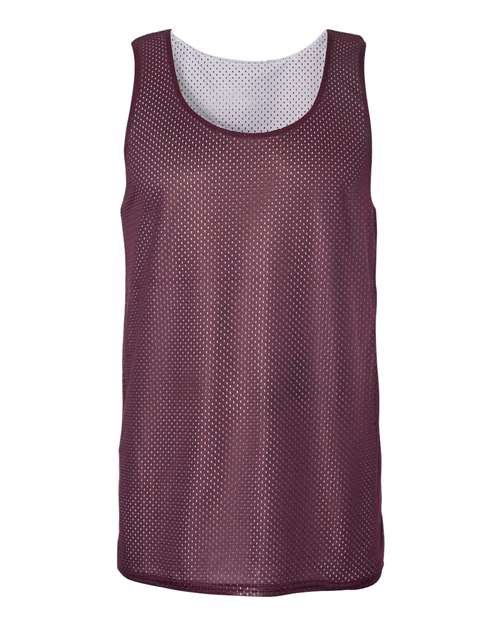 Badger Men's Pro Mesh Reversible Tank Top - Maroon/ White
