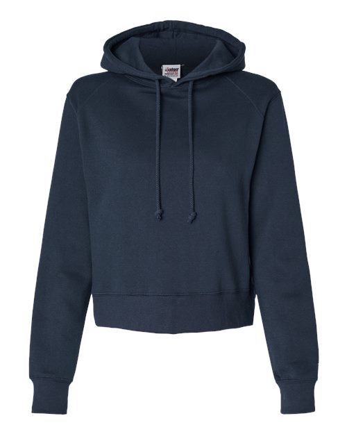 Badger Women's Crop Hooded Sweatshirt - Navy