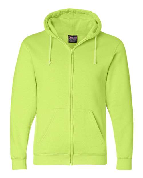 Bayside Unisex USA-Made Full-Zip Hooded Sweatshirt - Lime Green