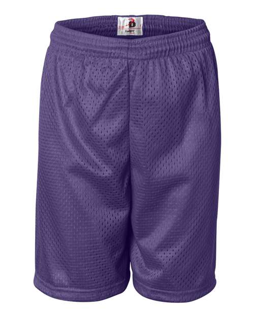 Badger Youth Pro Mesh 6" Shorts - Purple