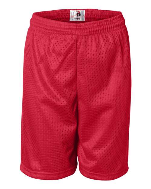 Badger Youth Pro Mesh 6" Shorts - Red