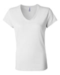 BELLA + CANVAS Women’s Jersey V-Neck Tee - White
