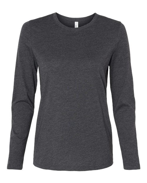 BELLA + CANVAS Women’s Jersey Long Sleeve Tee - Dark Grey Heather