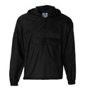 Augusta Sportswear Unisex Packable Half-Zip Hooded Pullover Jacket - Black