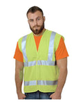 Bayside Unisex USA-Made Economy Class 2 ANSI Vest - Lime Green