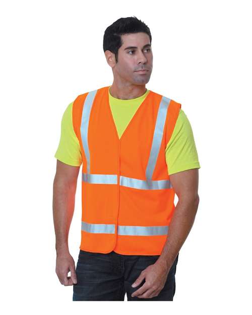 Bayside Unisex USA-Made Economy Class 2 ANSI Vest - Orange
