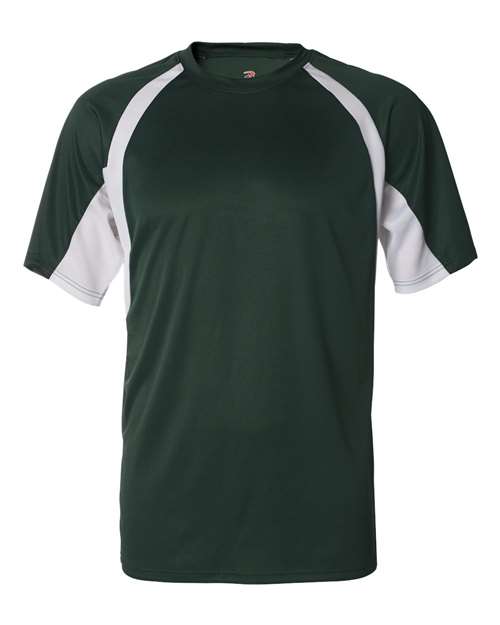 Badger Men's B-Core Hook T-Shirt (Part 1 of 2) - Forest/ White