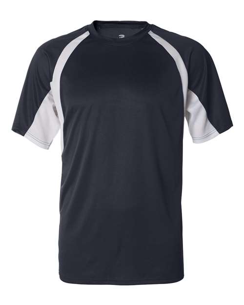 Badger Men's B-Core Hook T-Shirt (Part 1 of 2) - Navy/ White