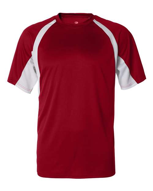 Badger Men's B-Core Hook T-Shirt (Part 2 of 2) - Red/ White