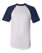Augusta Sportswear Unisex Raglan Baseball Jersey - White/ Navy