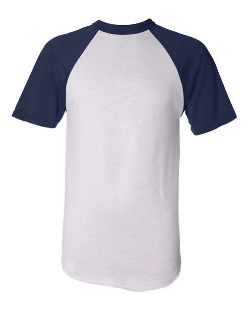 Augusta Sportswear Unisex Raglan Baseball Jersey - White/ Navy