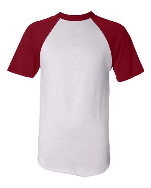 Augusta Sportswear Unisex Raglan Baseball Jersey - White/ Red