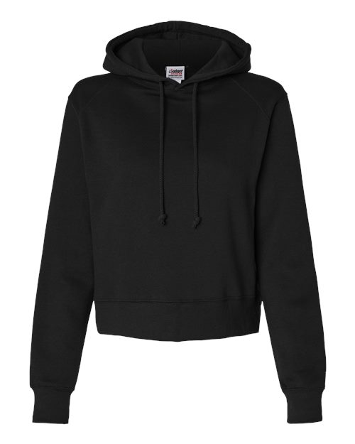 Badger Women's Crop Hooded Sweatshirt - Black