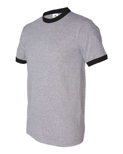 Augusta Sportswear Unisex 50/50 Ringer T-Shirt (Part 1 of 2) - Athletic Heather/ Black