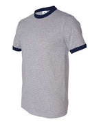 Augusta Sportswear Unisex 50/50 Ringer T-Shirt (Part 1 of 2) - Athletic Heather/ Navy