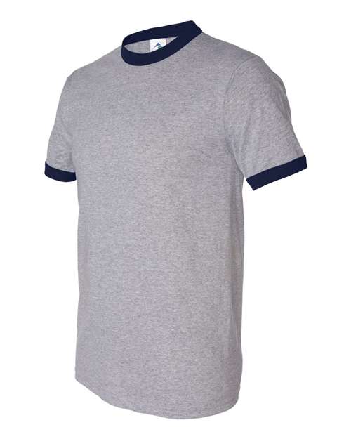 Augusta Sportswear Unisex 50/50 Ringer T-Shirt (Part 1 of 2) - Athletic Heather/ Navy